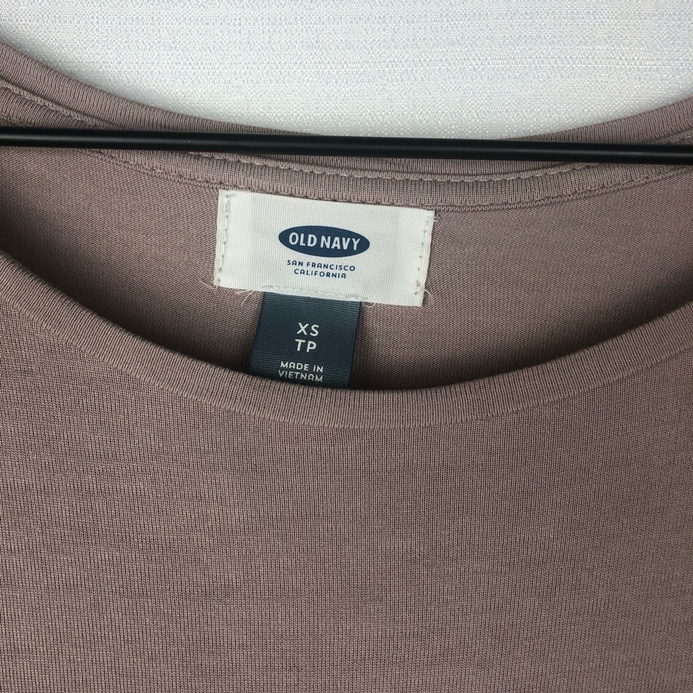 Old Navy T-Shirt Women's XS Light Mauve Pink Long Sleeve High Side Slit - Picture 5 of 8